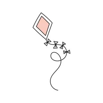 Vector icon of cartoon kite, doodle, isolated Illustrazione stock