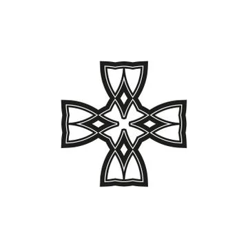 Vector icon: Celtic knot, triquetra cross or Trinity symbol with heart shape. Stock Illustration