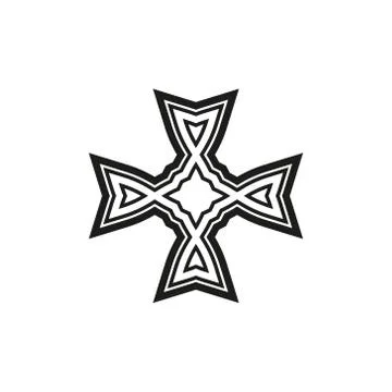 Vector icon: Celtic knot, triquetra cross or Trinity symbol with heart shape. Stock Illustration