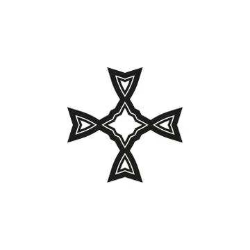 Vector icon: Celtic knot, triquetra cross or Trinity symbol with heart shape. Stock Illustration