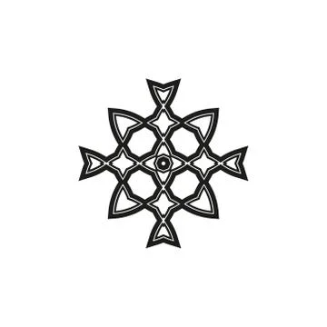 Vector icon: Celtic knot, triquetra cross or Trinity symbol with heart shape. Stock Illustration