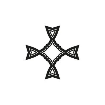 Vector icon: Celtic knot, triquetra cross or Trinity symbol with heart shape. Stock Illustration