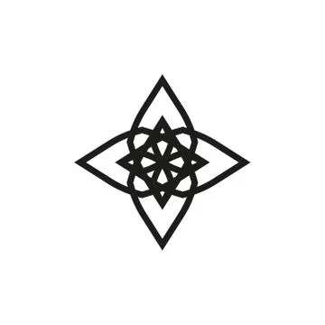 Vector icon: Celtic knot, triquetra cross or Trinity symbol with heart shape. Stock Illustration