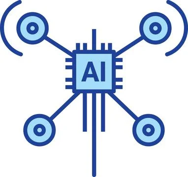 Vector icon of central processing unit chip representing artificial intelligence Stockillustratie
