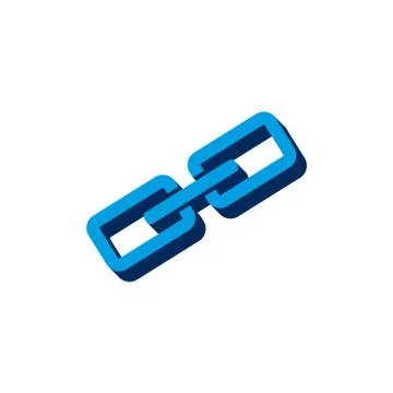 Vector icon chain isometric. 3d sign isolated on white background. Stock Illustration