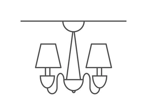Vector icon of a chandelier, ceiling lamp. Stock illustration, isolated on a Stock Illustration
