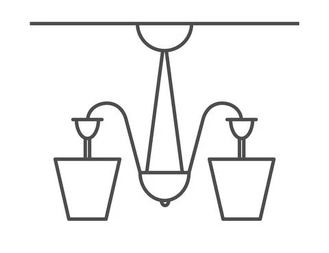 Vector icon of a chandelier, ceiling lamp. Stock illustration, isolated on a Stock Illustration