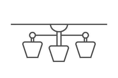 Vector icon of a chandelier, ceiling lamp. Stock illustration, isolated on a Stock Illustration