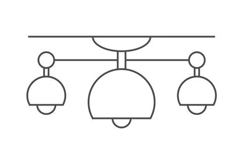 Vector icon of a chandelier, ceiling lamp. Stock illustration, isolated on a Stock Illustration