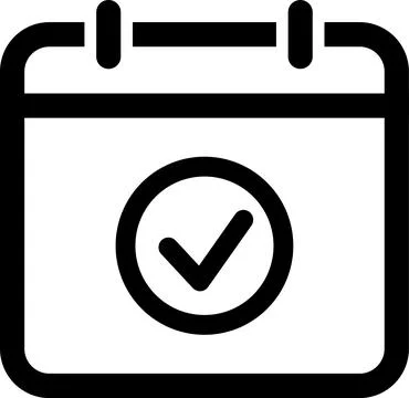 Vector icon of checkmark on tear-off calendar as reminder of event Stock Illustration