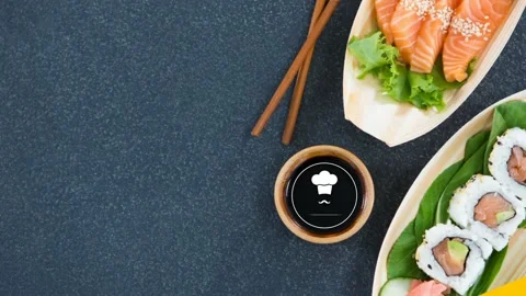 Vector icon of chef hat and mustache 4k Stock Footage 220928964