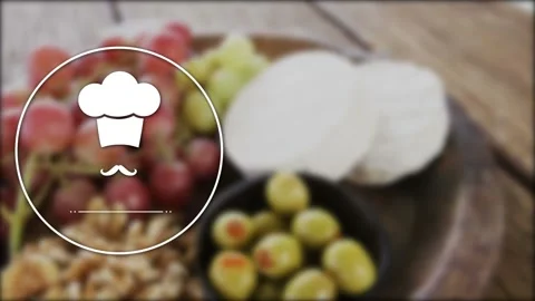 Vector icon of chef hat and mustache 4k Stock Footage 220928967