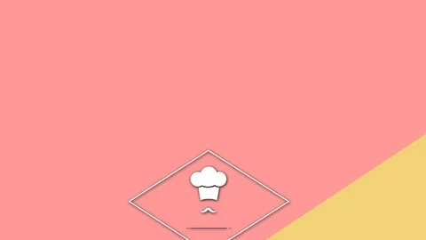 Vector icon of chef hat with mustache 4k Stock Footage 95320666