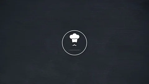 Vector icon of chef hat with mustache 4k Stock Footage 95320689