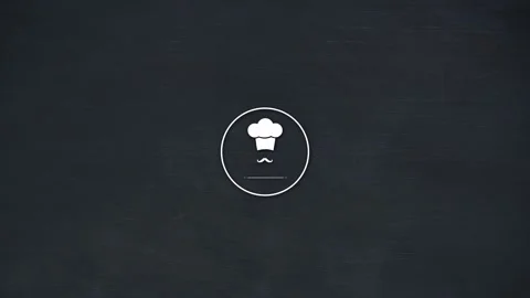 Vector icon of chef hat with mustache 4k Stock Footage 220928958