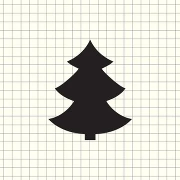 Vector icon christmas tree Illustrazione stock