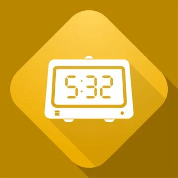 Vector icon of Clock with a long shadow Stock Illustration