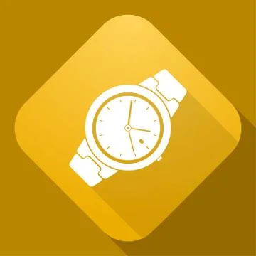 Vector icon of Clock with a long shadow Stock Illustration