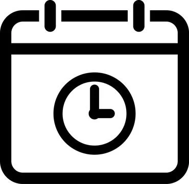 Vector icon of clock on tear-off calendar as reminder of event Stock Illustration