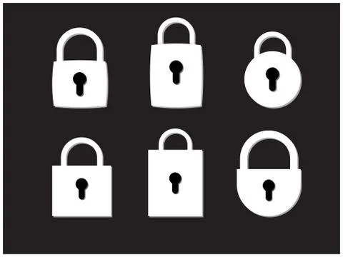 Vector  icon closed padlock set Stock Illustration