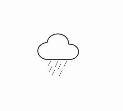 Vector icon cloud and rain - weather forecast. Vector cloud icon - rainy, clo Stock Illustration