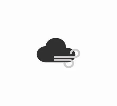 Vector icon cloud and wind close up Stock Illustration