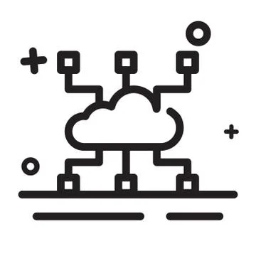 Vector icon. Cloud Computing icon, cloud hosting icon. Stock Illustration