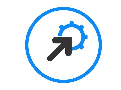 Vector icon combination style, two color flat circle symbol, blue and gray,.. Illustrazione stock