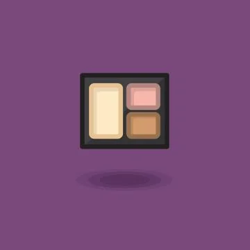Vector icon compact eye shadow three pastel colors isolated Illustrazione stock