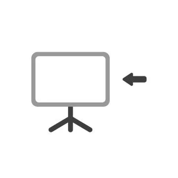 Vector icon concept of blank presentation chart with arrow 스톡 일러스트