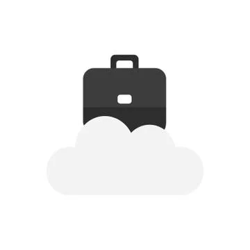 Vector icon concept of briefcase on cloud イラスト素材
