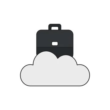 Vector icon concept of briefcase on cloud. 스톡 일러스트