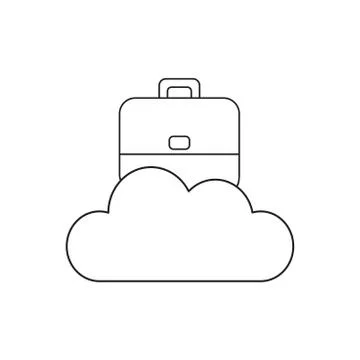 Vector icon concept of briefcase on cloud. 스톡 일러스트