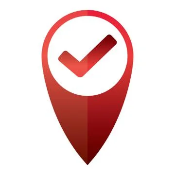 Vector Icon Concept Of Check Mark Inside Map Pointer Stock Illustration