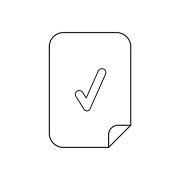 Vector icon concept of check mark inside paper. Stock Illustration