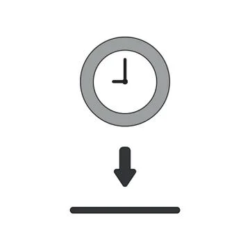 Vector icon concept of clock inside moneybox hole. Illustrazione stock