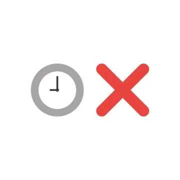 Vector icon concept of clock time with x mark Stock Illustration