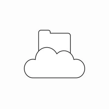 Vector icon concept of closed file folder on cloud. Illustrazione stock