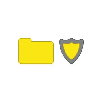 Vector icon concept of closed folder with shield guard. Stock Illustration