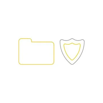 Vector icon concept of closed folder with shield guard. イラスト素材