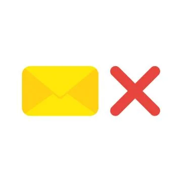 Vector icon concept of closed mail envelope with x mark Stock Illustration