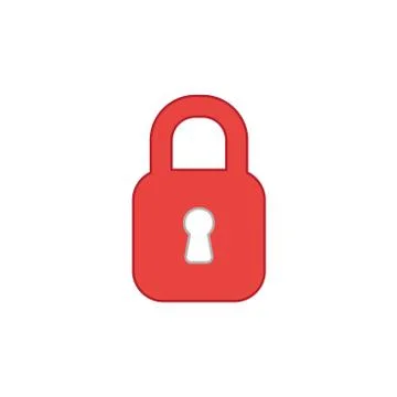 Vector icon concept of closed padlock. Colored and color outlines. Illustrazione stock