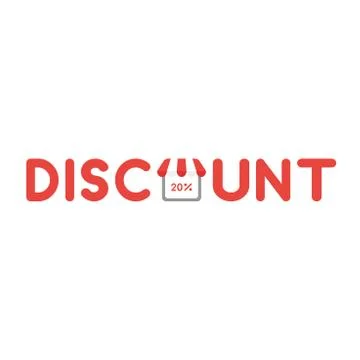 Vector icon concept of discount word with 20 percent inside shop store 스톡 일러스트