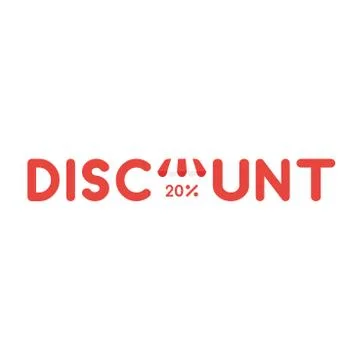 Vector icon concept of discount word with store awning and percent 20 Stock Illustration
