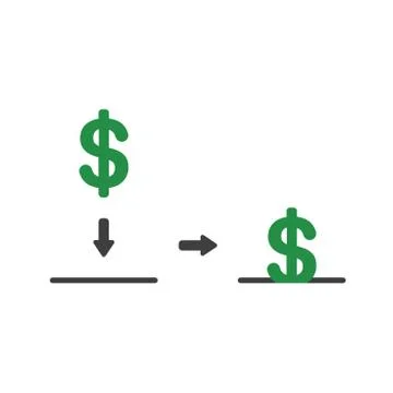 Vector icon concept of dollar inside moneybox Illustrazione stock