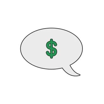 Vector icon concept of dollar symbol inside speech bubble. Stock Illustration