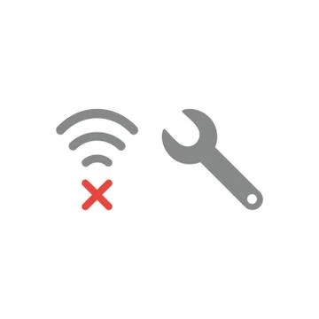 Vector icon concept of fix wireless wifi connection problem 스톡 일러스트