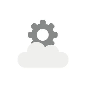 Vector icon concept of gear on cloud Stock Illustration