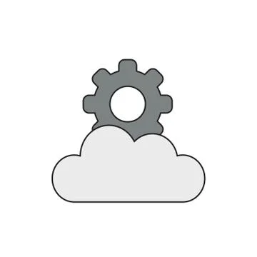 Vector icon concept of gear on cloud. Stock Illustration