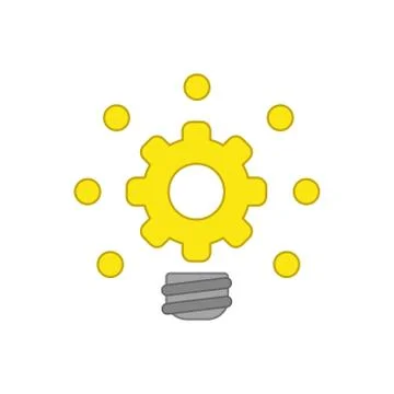 Vector icon concept of gear light bulb glowing. Stock-Illustration